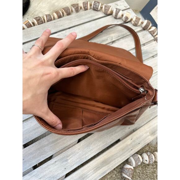 Vintage Giani Bernini Brown Leather Crossbody Purse Bag - Picture 9 of 9